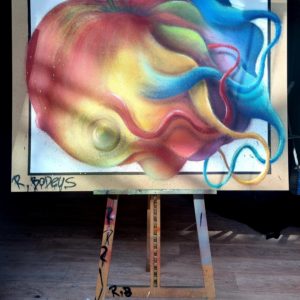 L'oeuvre unique "Apple Forms" réalisée par l'artiste peintre Robin Bodéüs