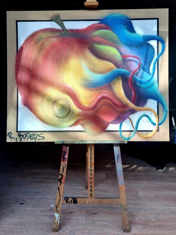 L'oeuvre unique "Apple Forms" réalisée par l'artiste peintre Robin Bodéüs
