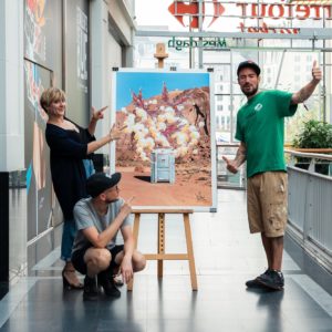 L'oeuvre unique "Zone de transit" réalisée par Jungle & Gazon en collaboration avec Psoman