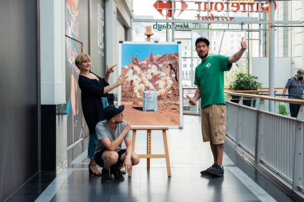 L'oeuvre unique "Zone de transit" réalisée par Jungle & Gazon en collaboration avec Psoman