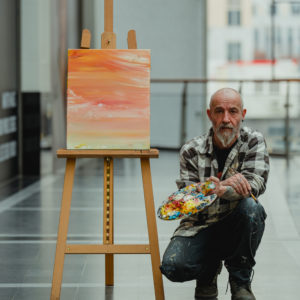 L'oeuvre unique "Proactivité mutuelle" réalisée l'artiste peintre Enzo Izzi