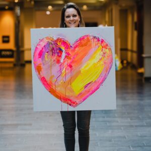 Les enchères pour l'oeuvre unique de l'artiste May Jansen et intitulée "Wonderful Colors of Love" est lancée !
